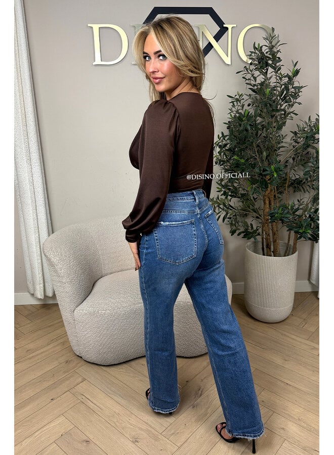 CHOCO - 'LIVIA BODY' - SILKY RUCHED STRETCH BODYSUIT