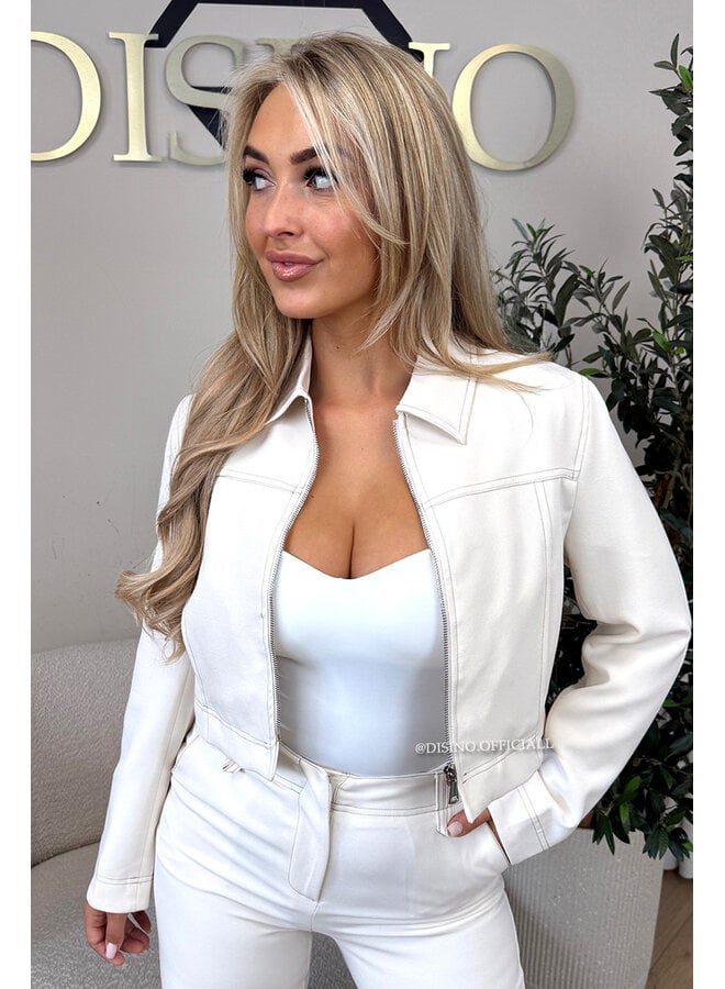 ECRU - 'ELOISA JACKET' - VIRAL CROPPED JACKET