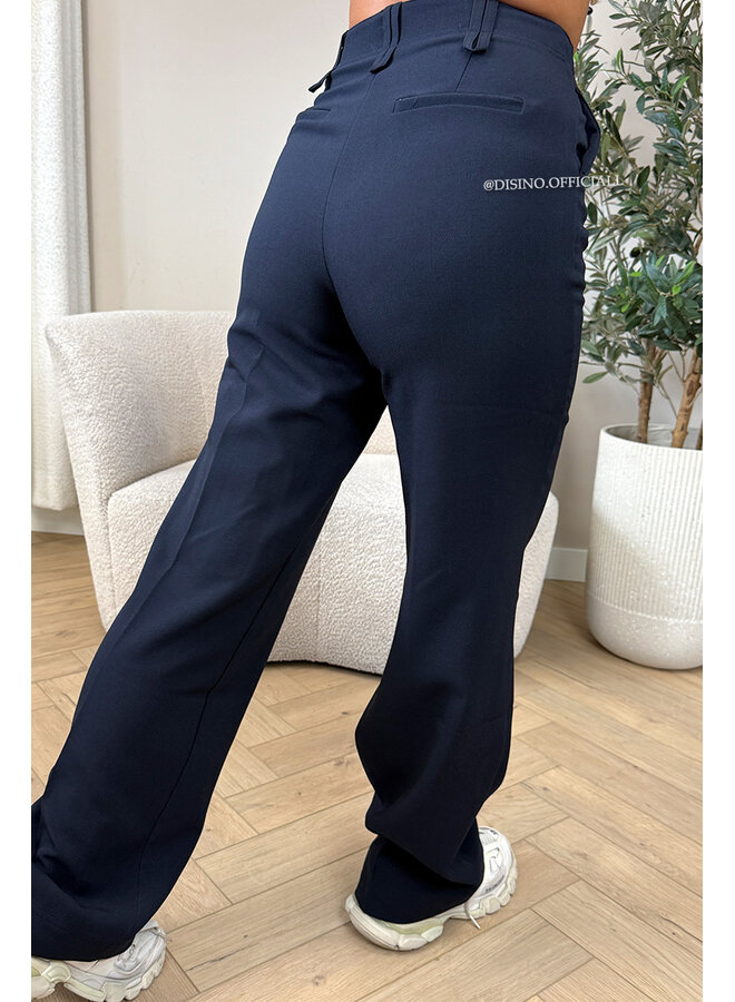 NAVY BLUE - 'ELOISA PANTS' - VIRAL STRETCH PANTALON