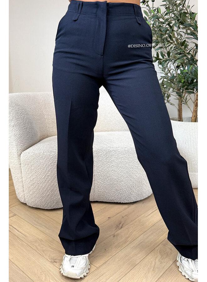 NAVY BLUE - 'ELOISA PANTS' - VIRAL STRETCH PANTALON