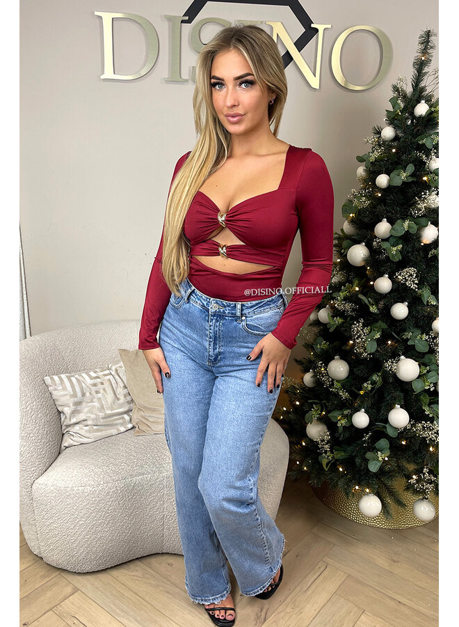BORDEAUX - 'KHLOE BODYSUIT' - INSPIRED LONG SLEEVE BODYSUIT