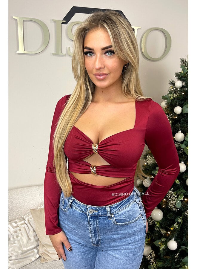 BORDEAUX - 'KHLOE BODYSUIT' - INSPIRED LONG SLEEVE BODYSUIT