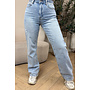 QUEEN HEART JEANS - LIGHT BLUE - 'MCKENZIE' - SUPER STRETCH WIDE LEG JEANS