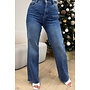 DARK BLUE - 'STARDUST JEANS' - EXCLUSIVE DIAMOND STRETCH STRAIGHT LEG JEANS