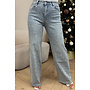 LIGHT BLUE - 'MARÉLL DIAMONDS JEANS' - STRETCH RHINESTONE WIDE LEG JEANS
