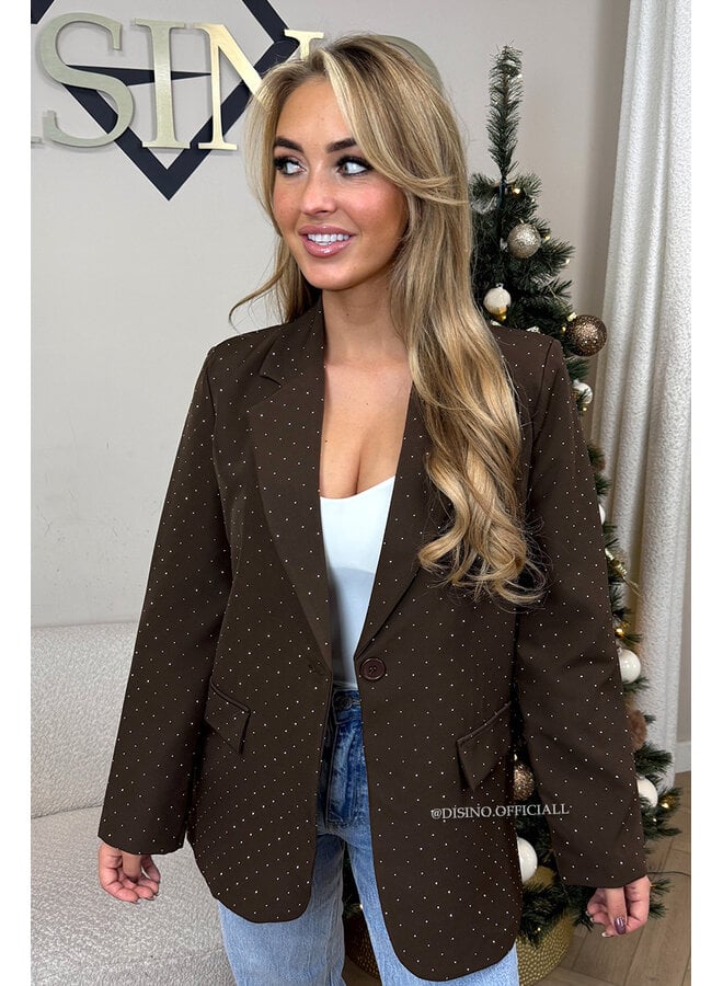 CHOCO - 'DIAMONDS ALL OVER BLAZER' - RHINESTONE OVERSIZED BLAZER