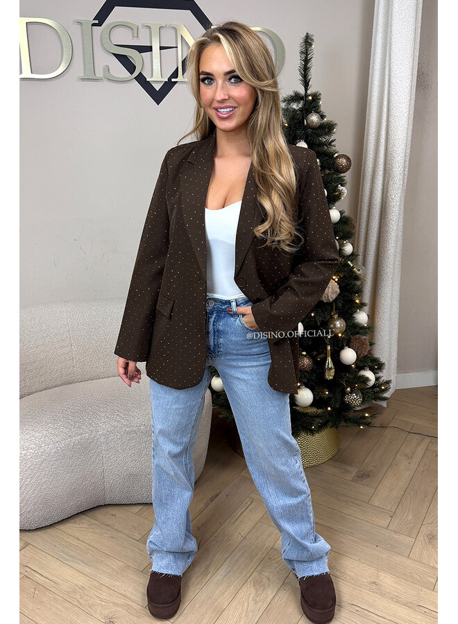 CHOCO - 'DIAMONDS ALL OVER BLAZER' - RHINESTONE OVERSIZED BLAZER