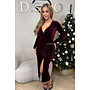 BORDEAUX - 'ELENA DRESS' - VELVET SPLIT MIDI DRESS
