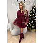 BORDEAUX - 'JAIMEE DRESS' - EXCLUSIVE A-LINE SEQUIN LONG SLEEVE DRESS