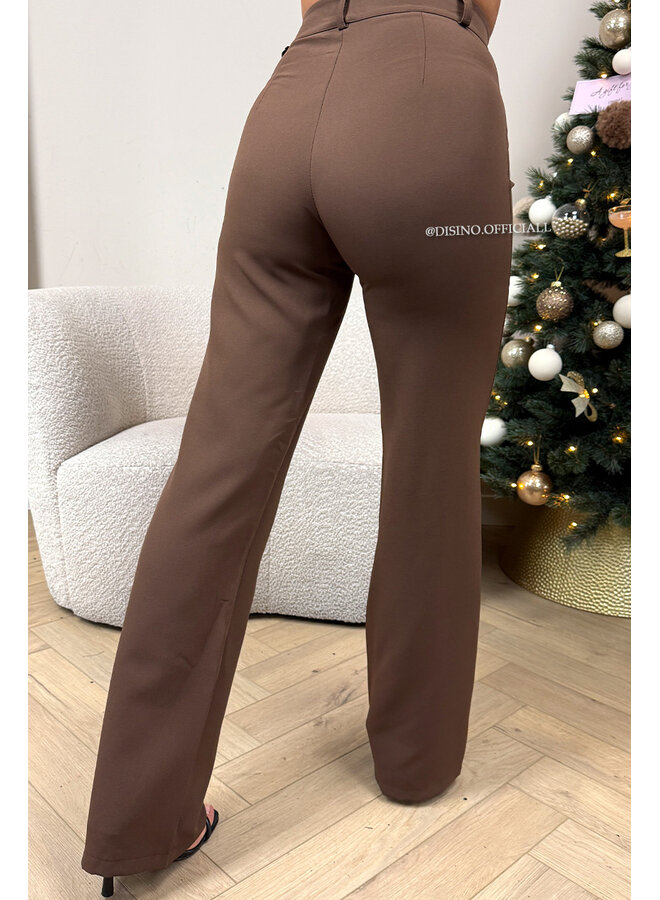 CHOCO - 'KIANA PANTS' - PERFECT FIT HIGH WAIST STRAIGHT PANTALON
