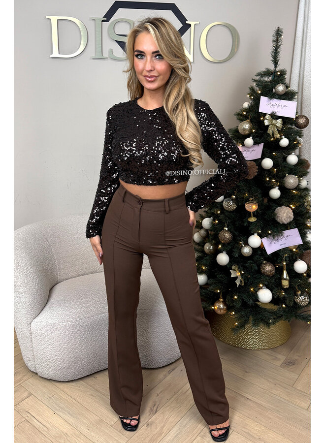 CHOCO - 'KIANA PANTS' - PERFECT FIT HIGH WAIST STRAIGHT PANTALON