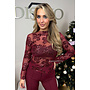BORDEAUX - 'JULIA TOP' - SEQUIN ALL OVER LONG SLEEVE TOP