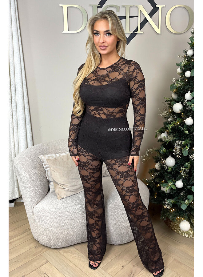 CHOCO - 'CIARA JUMPSUIT' - ALL OVER LACE JUMPSUIT