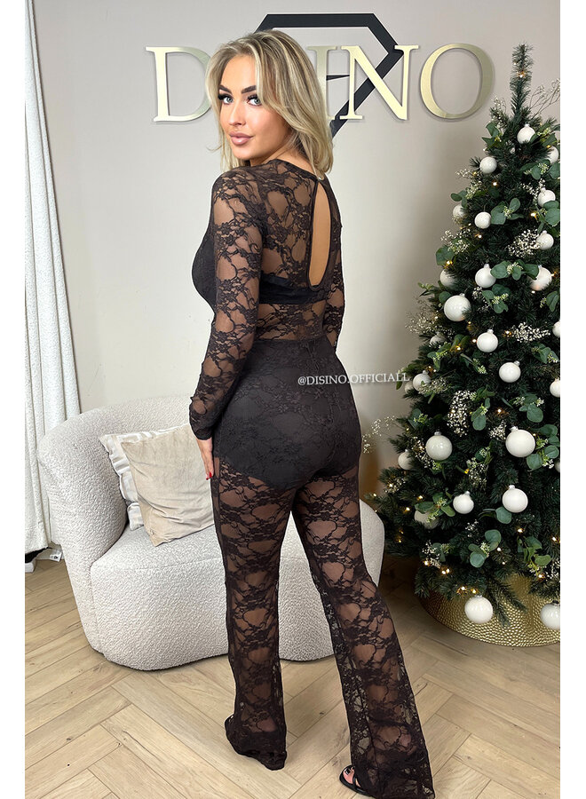 CHOCO - 'CIARA JUMPSUIT' - ALL OVER LACE JUMPSUIT
