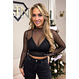 BLACK - 'MESH SELENA TOP' - LONGSLEEVE MESH TOP + TOP INSIDE