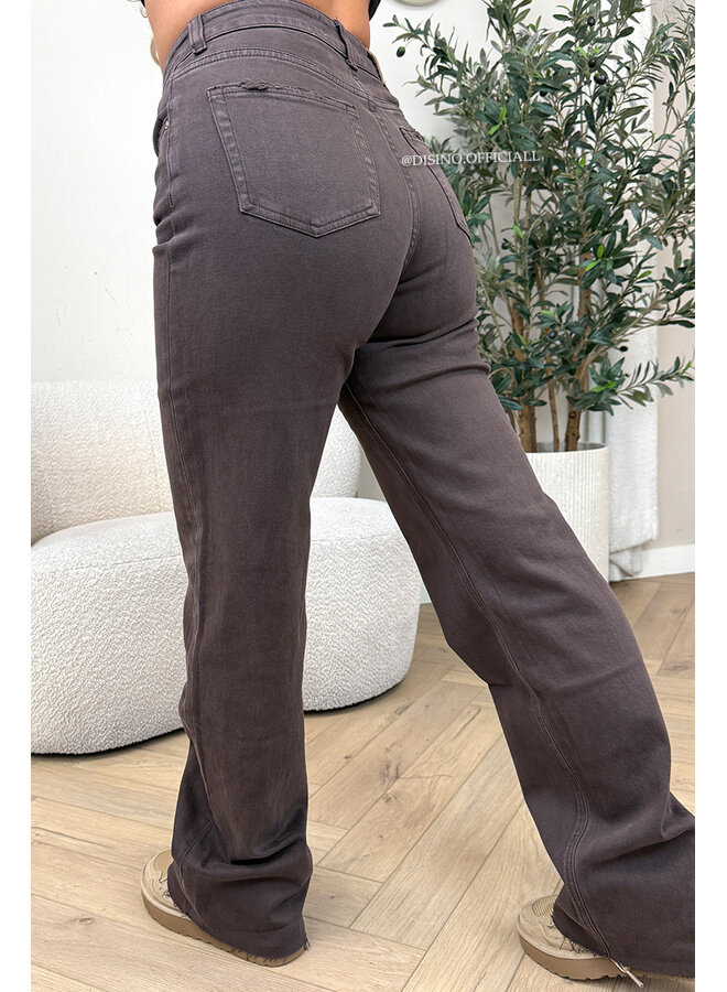 CHOCO - 'VANCOUVER' - STRETCH EXTRA LONG WIDE LEG JEANS