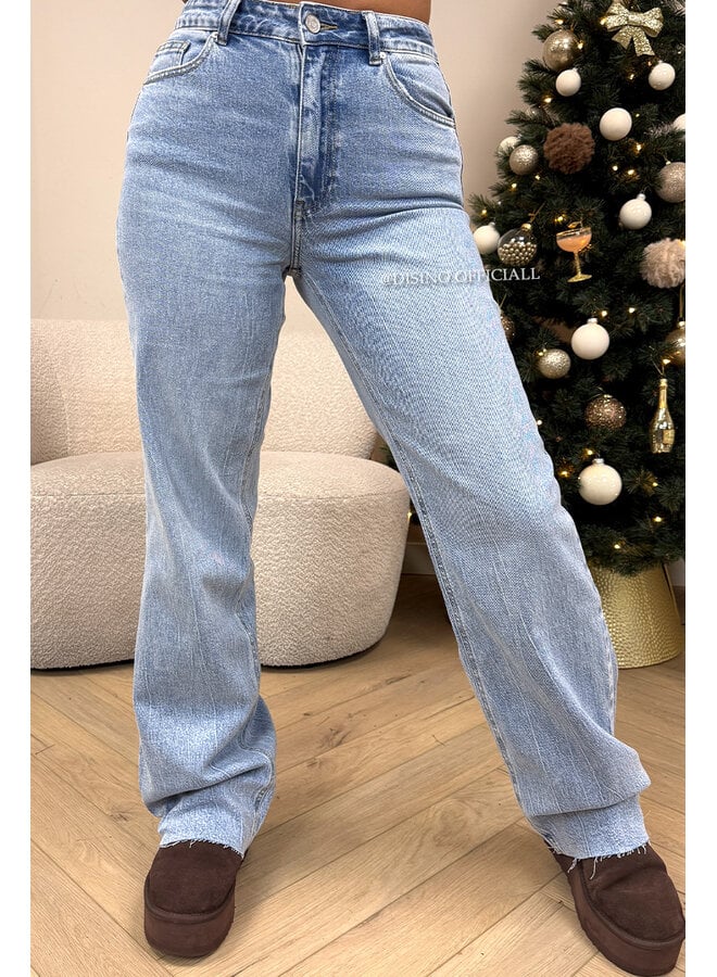 LIGHT BLUE - 'VANCOUVER' - STRETCH EXTRA LONG WIDE LEG JEANS