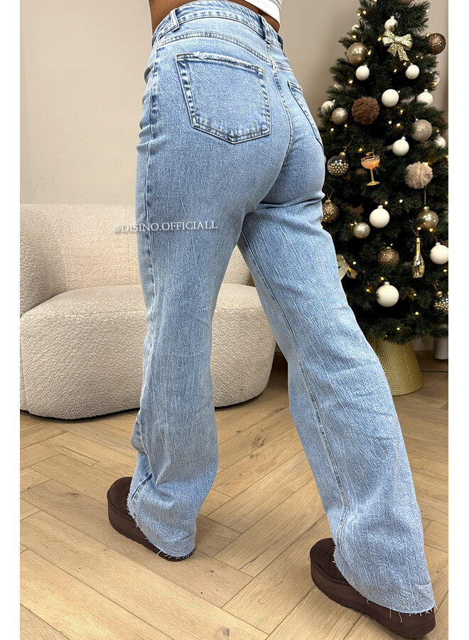 LIGHT BLUE - 'VANCOUVER' - STRETCH EXTRA LONG WIDE LEG JEANS