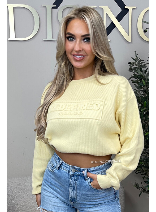 YELLOW - 'ZIRA SWEATER' - REDEFINED SPORTS CLUB RIBBED SWEATER