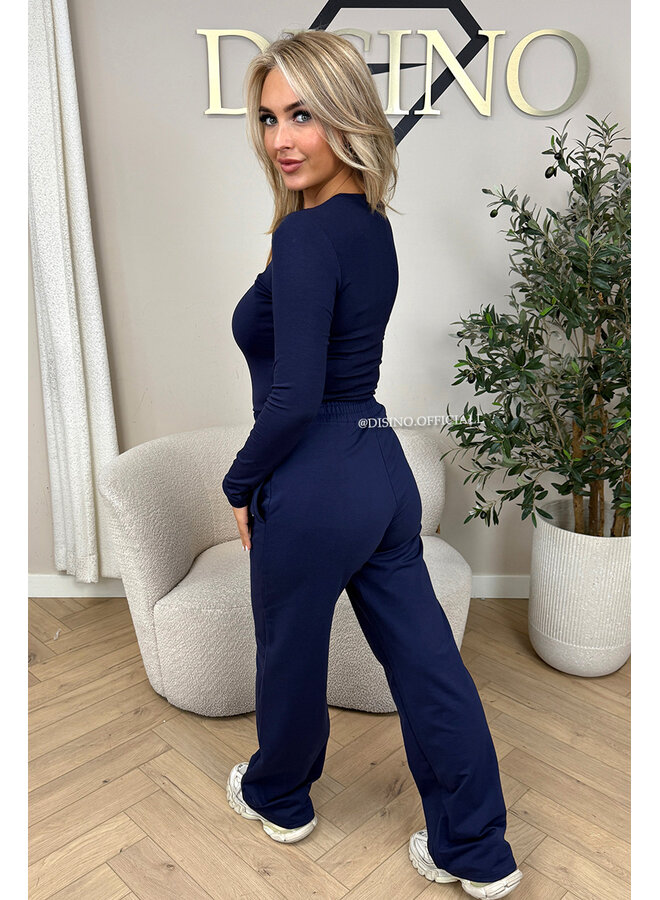 NAVY BLUE - 'KRISTEL BODY' - ROUND NECK PERFECT FIT BODYSUIT