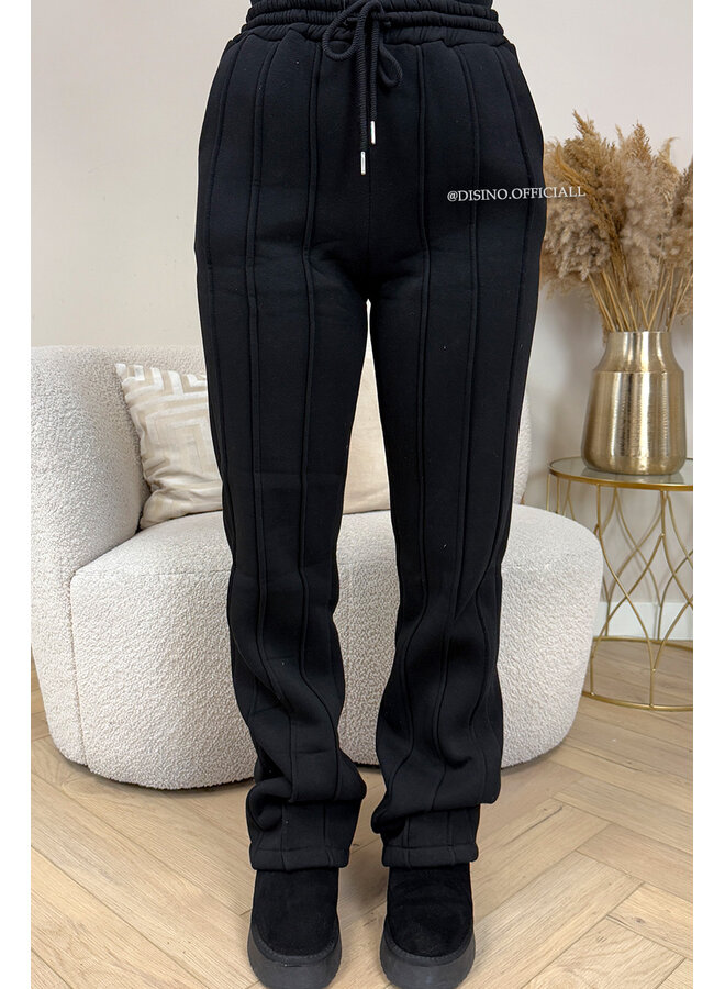 BLACK - 'KENDALL JOGGER' - PREMIUM QUALITY INSPIRED STRIPED JOGGER