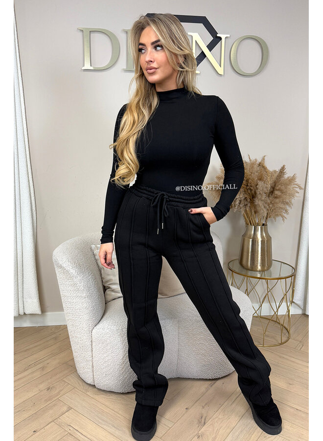 BLACK - 'KENDALL JOGGER' - PREMIUM QUALITY INSPIRED STRIPED JOGGER