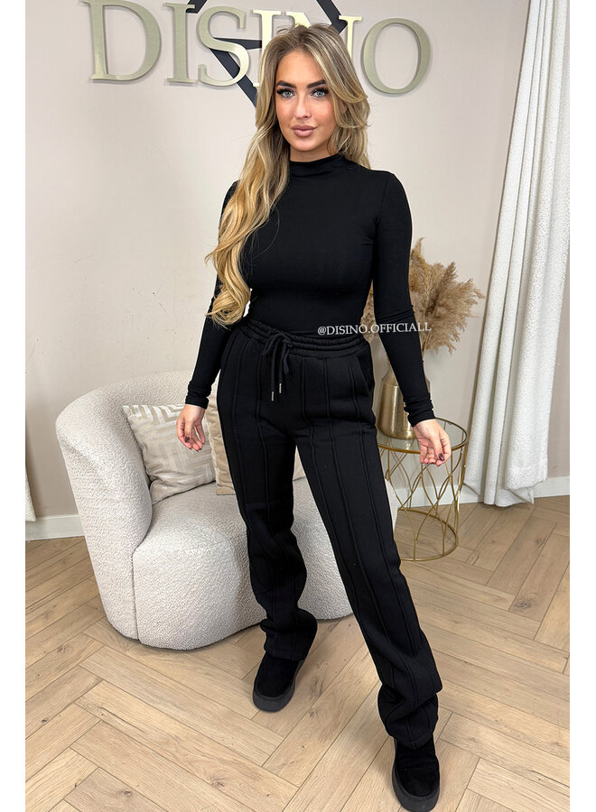 BLACK - 'KENDALL JOGGER' - PREMIUM QUALITY INSPIRED STRIPED JOGGER