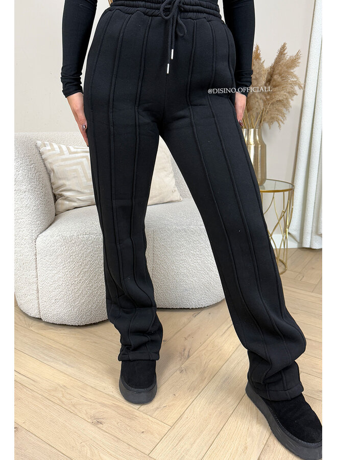 BLACK - 'KENDALL JOGGER' - PREMIUM QUALITY INSPIRED STRIPED JOGGER