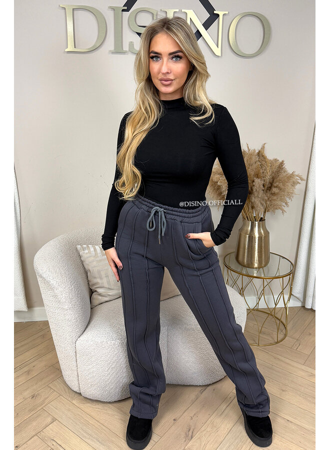 DARK GREY - 'KENDALL JOGGER' - PREMIUM QUALITY INSPIRED STRIPED JOGGER