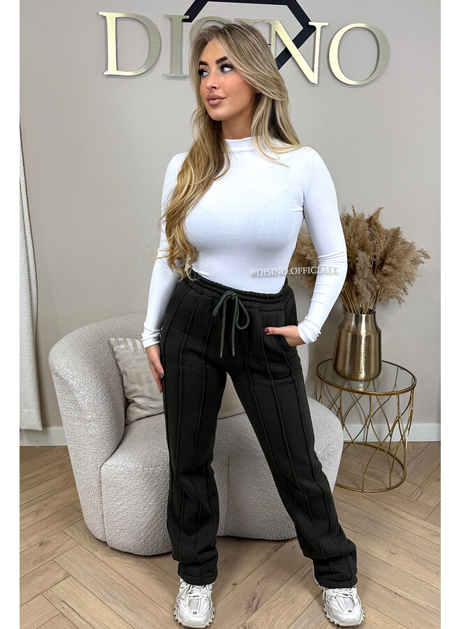 ARMY GREEN - 'KENDALL JOGGER' - PREMIUM QUALITY INSPIRED STRIPED JOGGER