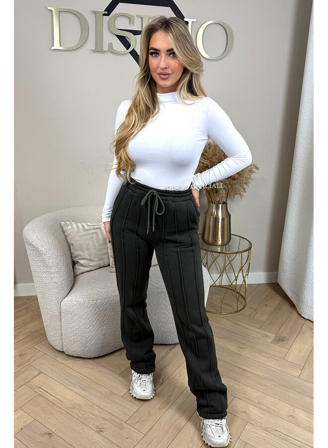 ARMY GREEN - 'KENDALL JOGGER' - PREMIUM QUALITY INSPIRED STRIPED JOGGER