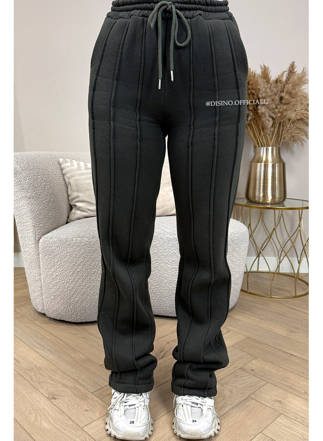 ARMY GREEN - 'KENDALL JOGGER' - PREMIUM QUALITY INSPIRED STRIPED JOGGER