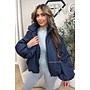 NAVY BLUE - 'BOMBETTA' - OVERSIZED PUFFER BOMBER JACKET