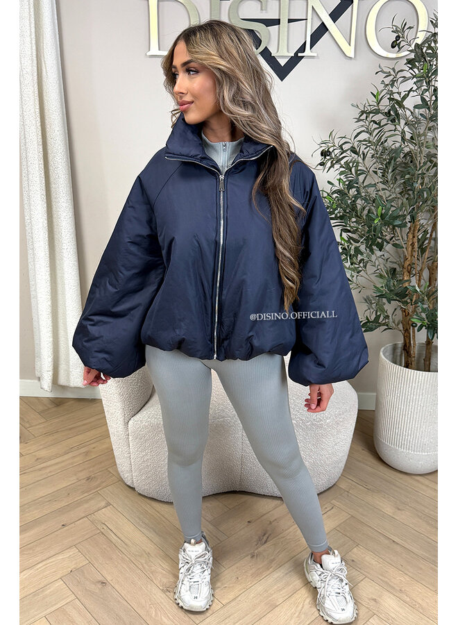 NAVY BLUE - 'BOMBETTA' - OVERSIZED PUFFER BOMBER JACKET