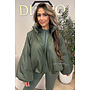 KHAKI GREEN - 'BOMBETTA' - OVERSIZED PUFFER BOMBER JACKET