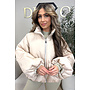 BEIGE - 'BOMBETTA' - OVERSIZED PUFFER BOMBER JACKET