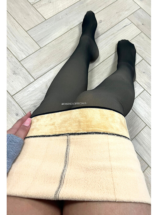 BLACK - 'FLEECE MAGIC PANTY V2' - FLEECE WARM GEVOERDE THERMO PANTY