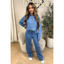 BLUE - 'MARIZA SET' - THE JEGGY CROPPED BLOUSE + JEANS SET