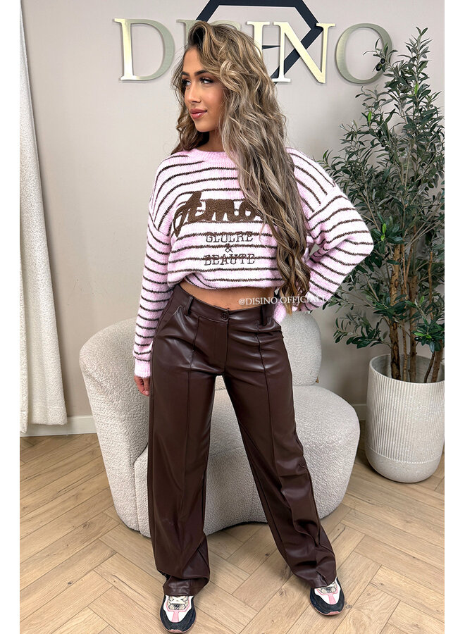 PINK - 'STRIPED AMOUR KNIT' - STRIPED OVERSIZED KNIT