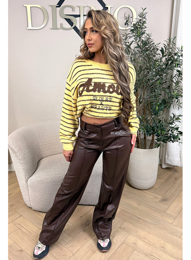 YELLOW - 'STRIPED AMOUR KNIT' - STRIPED OVERSIZED KNIT