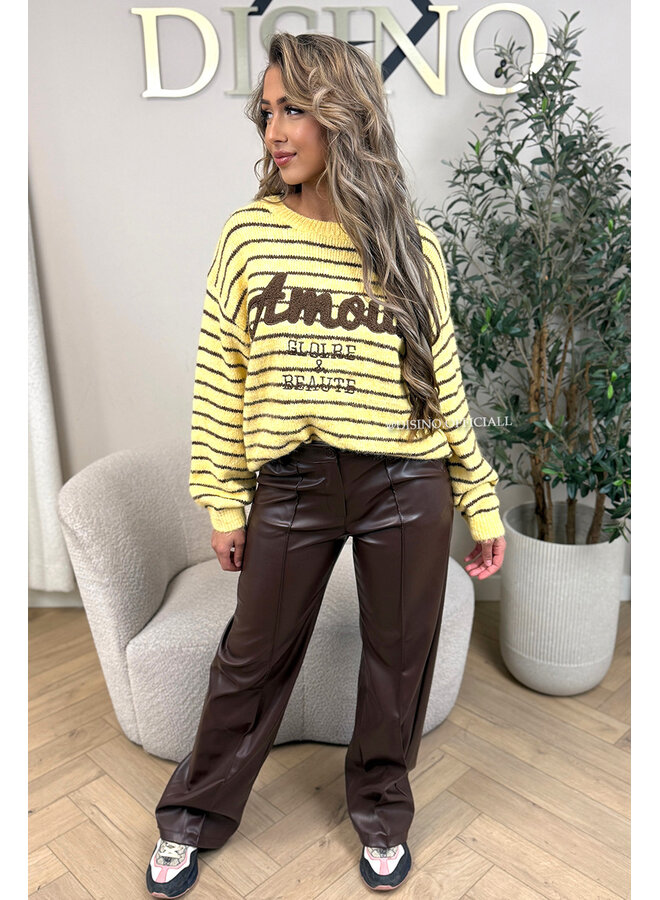 YELLOW - 'STRIPED AMOUR KNIT' - STRIPED OVERSIZED KNIT