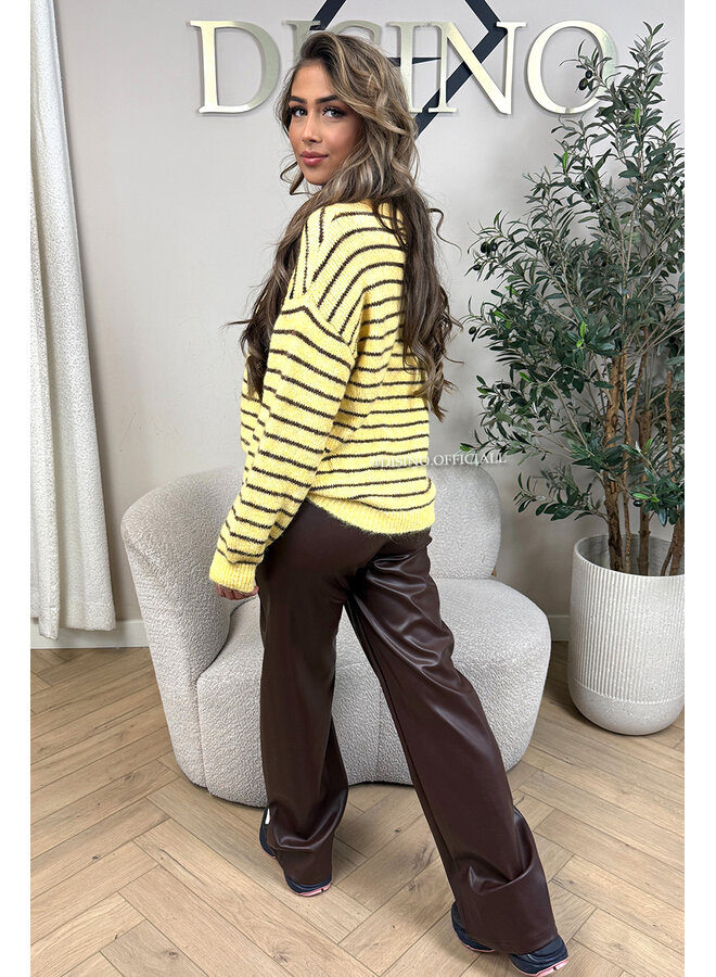 YELLOW - 'STRIPED AMOUR KNIT' - STRIPED OVERSIZED KNIT