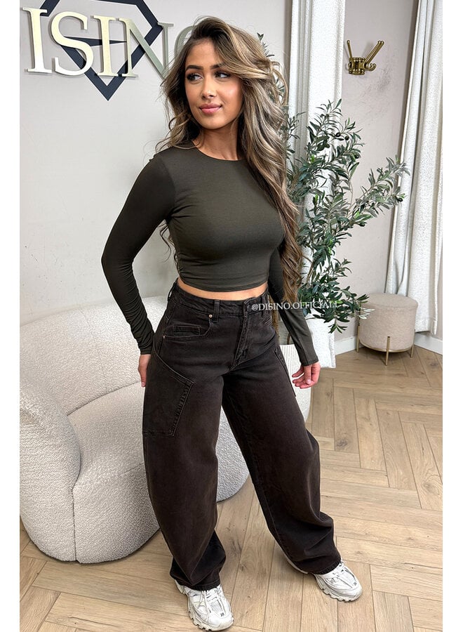 ASHBROWN - 'BALLOON CARGO JEANS' - STRETCH VIRAL BALLOON LEG JEANS