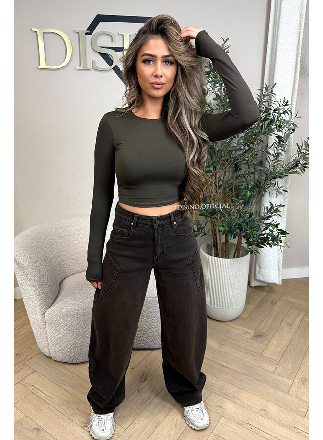 ASHBROWN - 'BALLOON CARGO JEANS' - STRETCH VIRAL BALLOON LEG JEANS