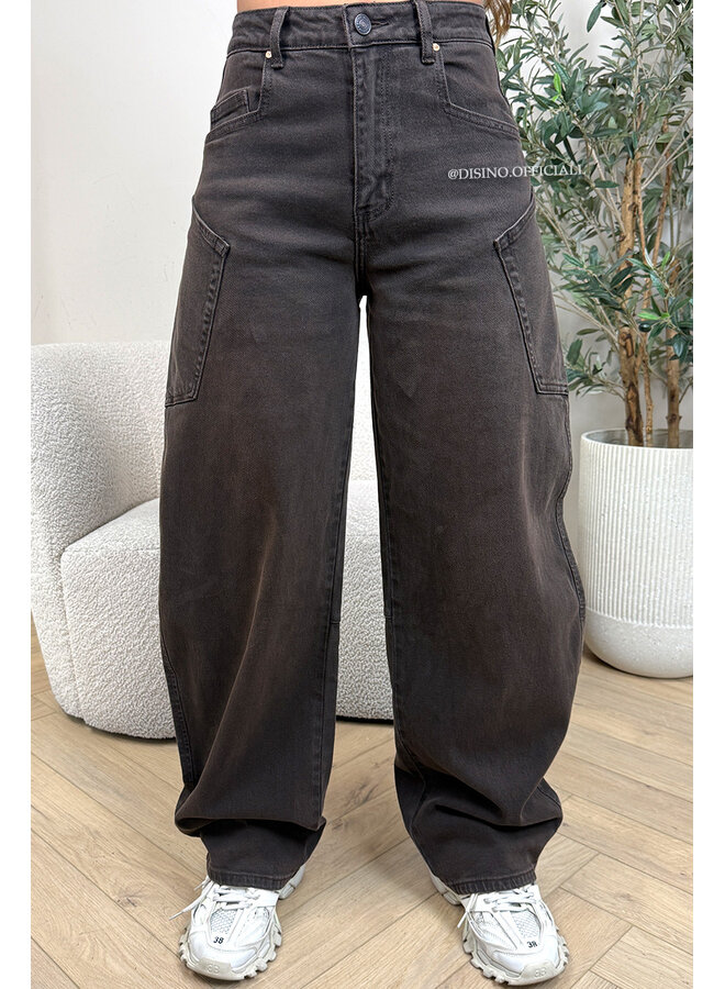 ASHBROWN - 'BALLOON CARGO JEANS' - STRETCH VIRAL BALLOON LEG JEANS