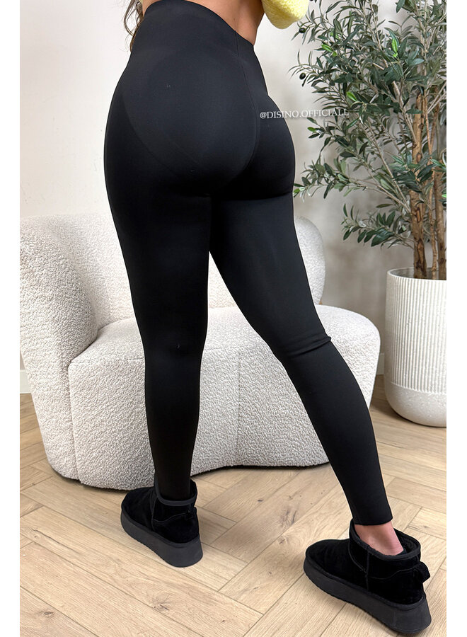 BLACK - 'FLEECE LEGGING' - SHAPING PERFECT FLEECE LEGGING