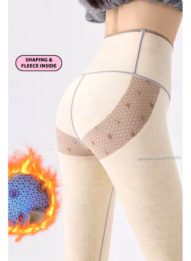 TAUPE - 'FLEECE LEGGING' - SHAPING PERFECT FLEECE LEGGING