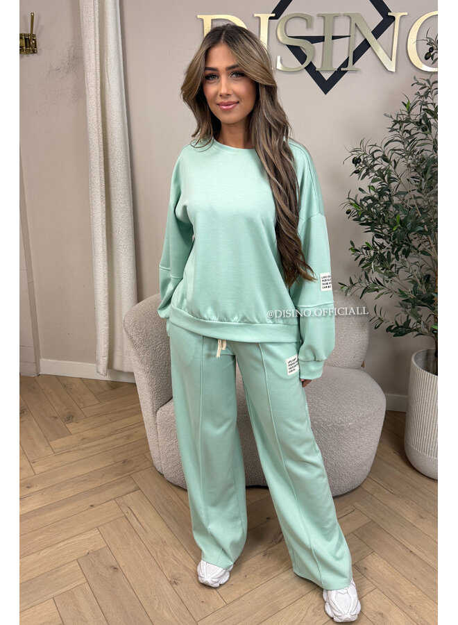 MINT GREEN - 'GABY SET' -  COMFY LIFE IS PERFECT JOGGER SET
