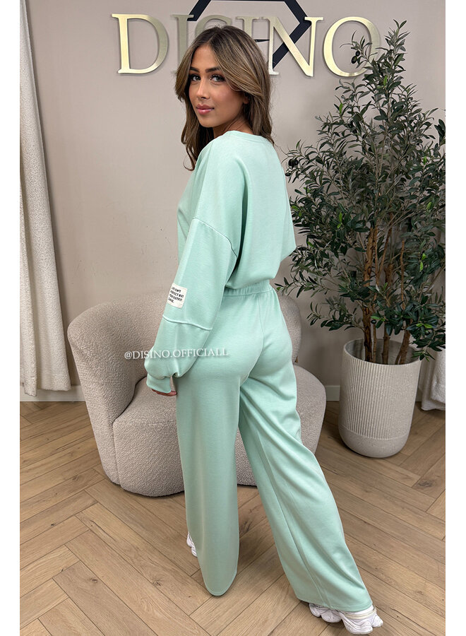 MINT GREEN - 'GABY SET' -  COMFY LIFE IS PERFECT JOGGER SET