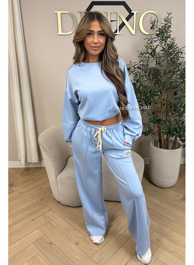 LIGHT BLUE - 'GABY SET' -  COMFY LIFE IS PERFECT JOGGER SET